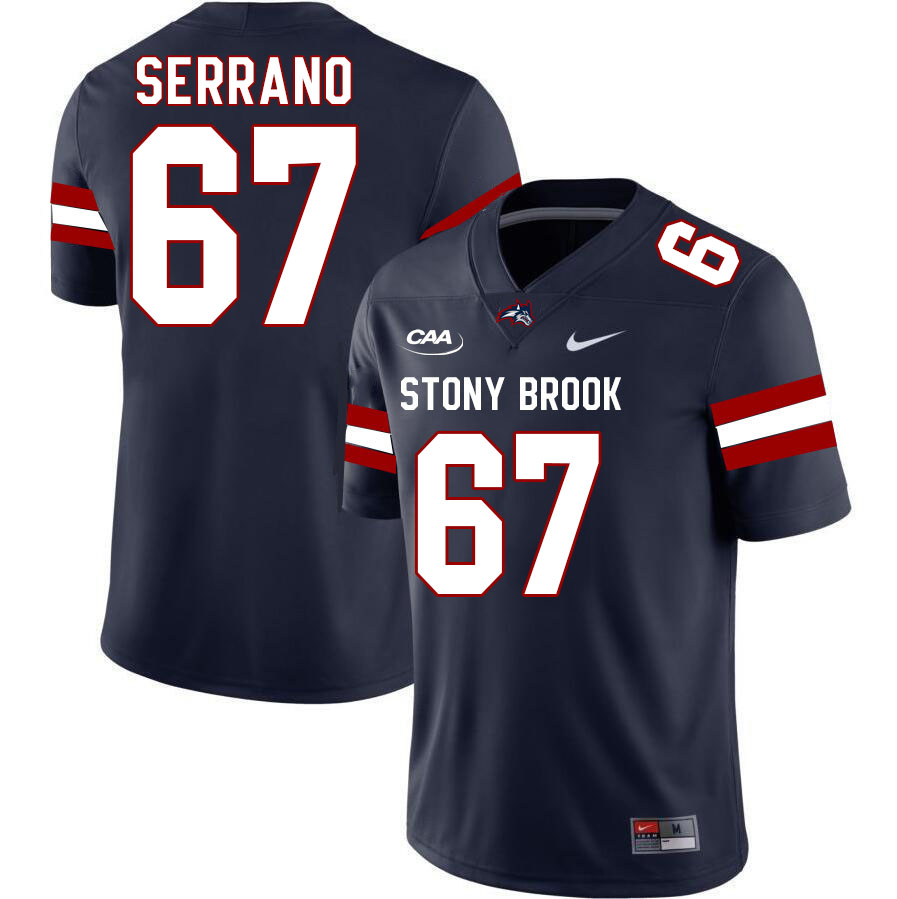 Stony Brook Seawolves #67 Nick Serrano College Football Jerseys Stitched-Navy